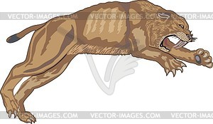 Саблезубый тигр смилодон - векторный клипарт
