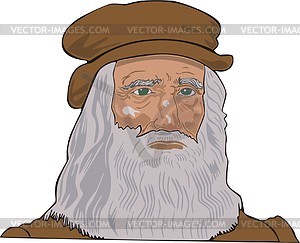 Leonardo da Vinci - vector clip art