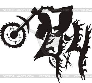 4x4 biker graffiti - vector clipart