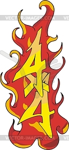 4x4 graffiti flame - vector image