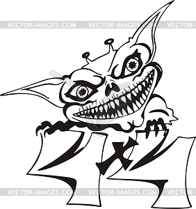 4x4 monster tattoo - vector clipart