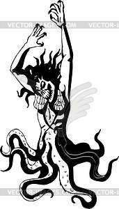 Monster tattoo - vector EPS clipart