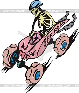 Off-road dead man on ATV - vector clipart