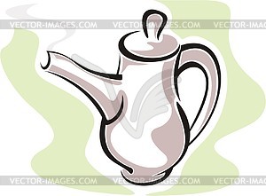 Чайник для заварки чая - изображение в векторе