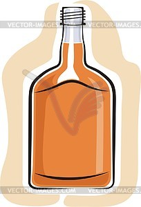 Bottle of brandy - vector clipart