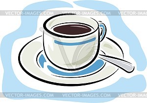 Cup with saucer and spoon - vector clipart