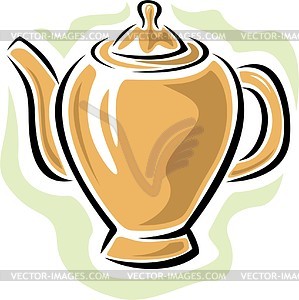 Чайник для заварки чая - векторное изображение EPS