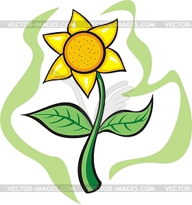 Желтый цветок - векторный клипарт