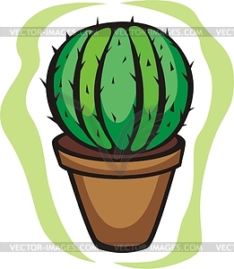 Cactus in flowerpot - vector clip art