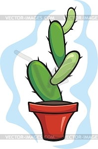 Cactus in flowerpot - vinyl EPS vector clipart