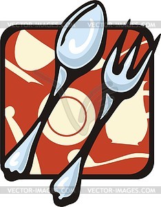 Spoon and fork - vector clipart