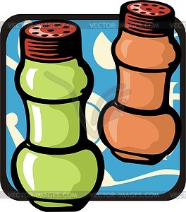 Salt-cellar and pepper-pot - vector clip art