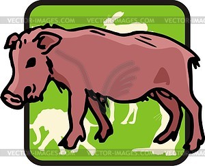 Свинья - векторизованное изображение