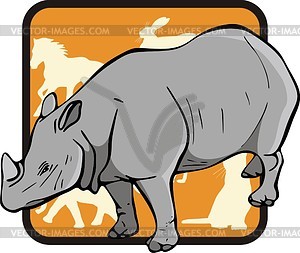 Носорог - рисунок в векторном формате