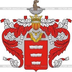 Баратынские, фамильный герб - векторный клипарт