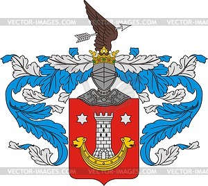 Ostrowsky, family coat of arms (Dabrovo-Korab) - vector clipart