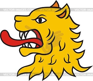 Heraldic lion head - vector clipart