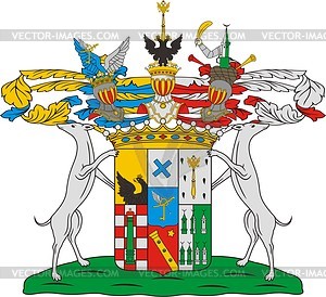 Tolstoi earls, family coat of arms - vector clipart