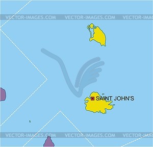 Карта Антигуа и Барбуды - векторный клипарт