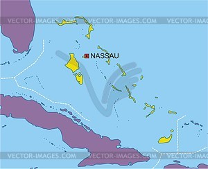 Bahamas map - vector clipart