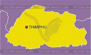 Bhutan map - vector clipart