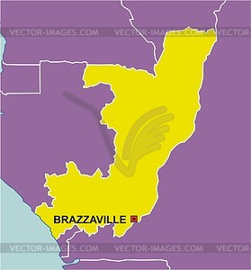 Congo (Brazzaville) map - vector clipart