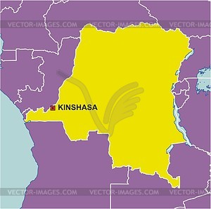 Congo (Kinshasa) map - vector image