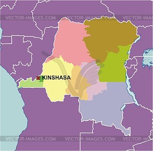 Congo (Kinshasa) map - vector image