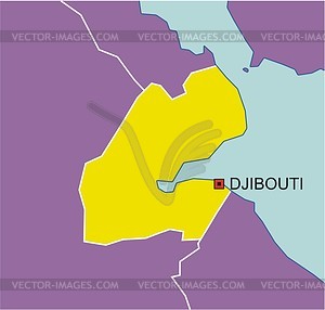 Карта Джибути - векторный клипарт