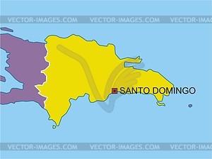 Карта Доминиканской Республики - векторный клипарт