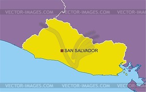 El Salvador map - vector clipart