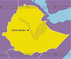 Ethiopia map - vector clipart