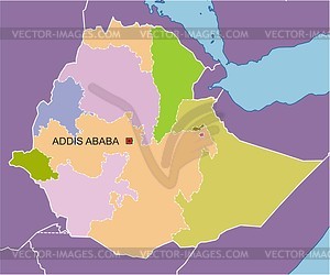 Ethiopia map - vector image