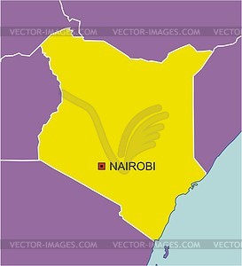 Kenya map - vector clipart