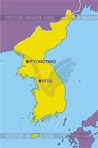 Korea map - vector clipart