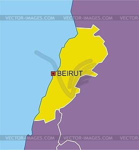 Lebanon map - vector clipart