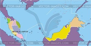 Карта Малайзии - векторный рисунок