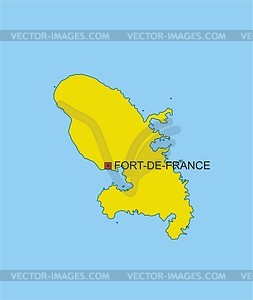 Martinique map - vector clipart