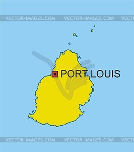 Mauritius map - vector image