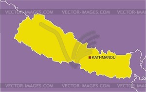 Nepal map - vector clipart