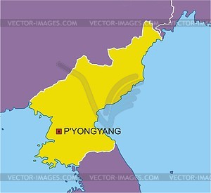 North Korea map - vector clipart