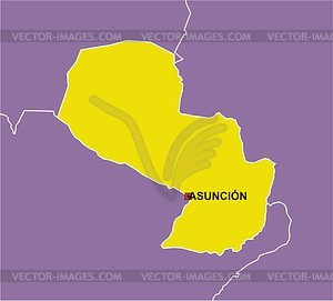 Paraguay map - vector clipart