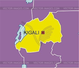 Rwanda map - vector clipart