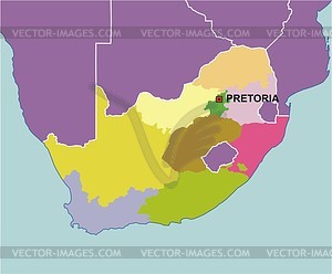 South Africa map - vector clip art