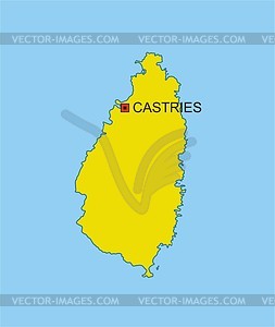 St. Lucia map - vector clipart