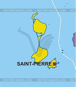 St. Pierre and Miquelon map - vector clipart