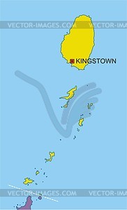 St. Vincent and The Grenadines map - vector clipart