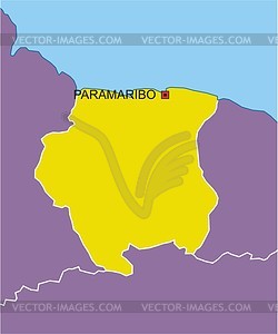 Suriname map - vector clipart