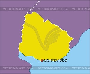 Uruguay map - vector clipart