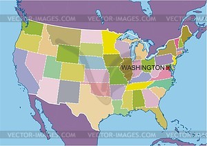 U.S. map - vector clipart